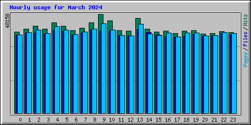 Hourly usage for March 2024